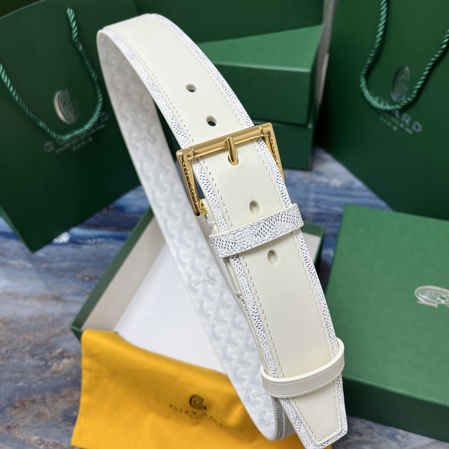 Goyard 고야드 소가죽 캔버스 리버서블 벨트 10