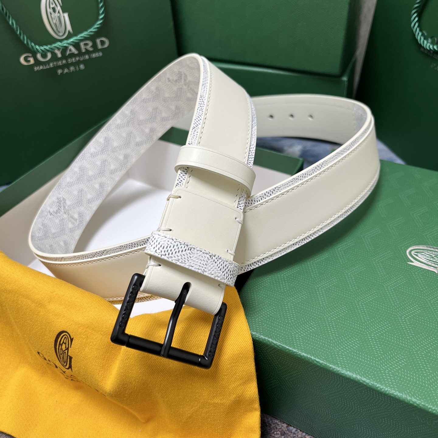 Goyard 고야드 소가죽 캔버스 리버서블 벨트 1