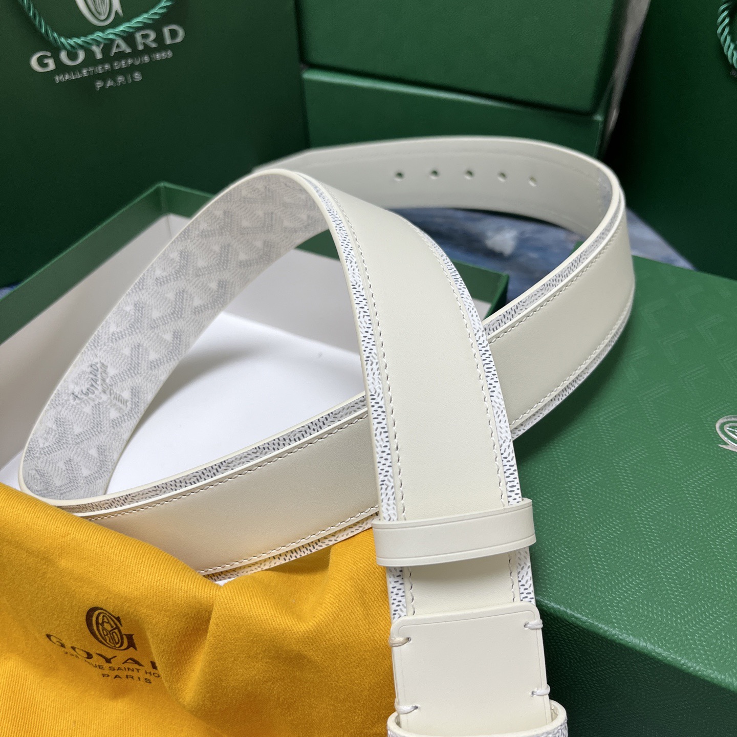 Goyard 고야드 소가죽 캔버스 리버서블 벨트 3