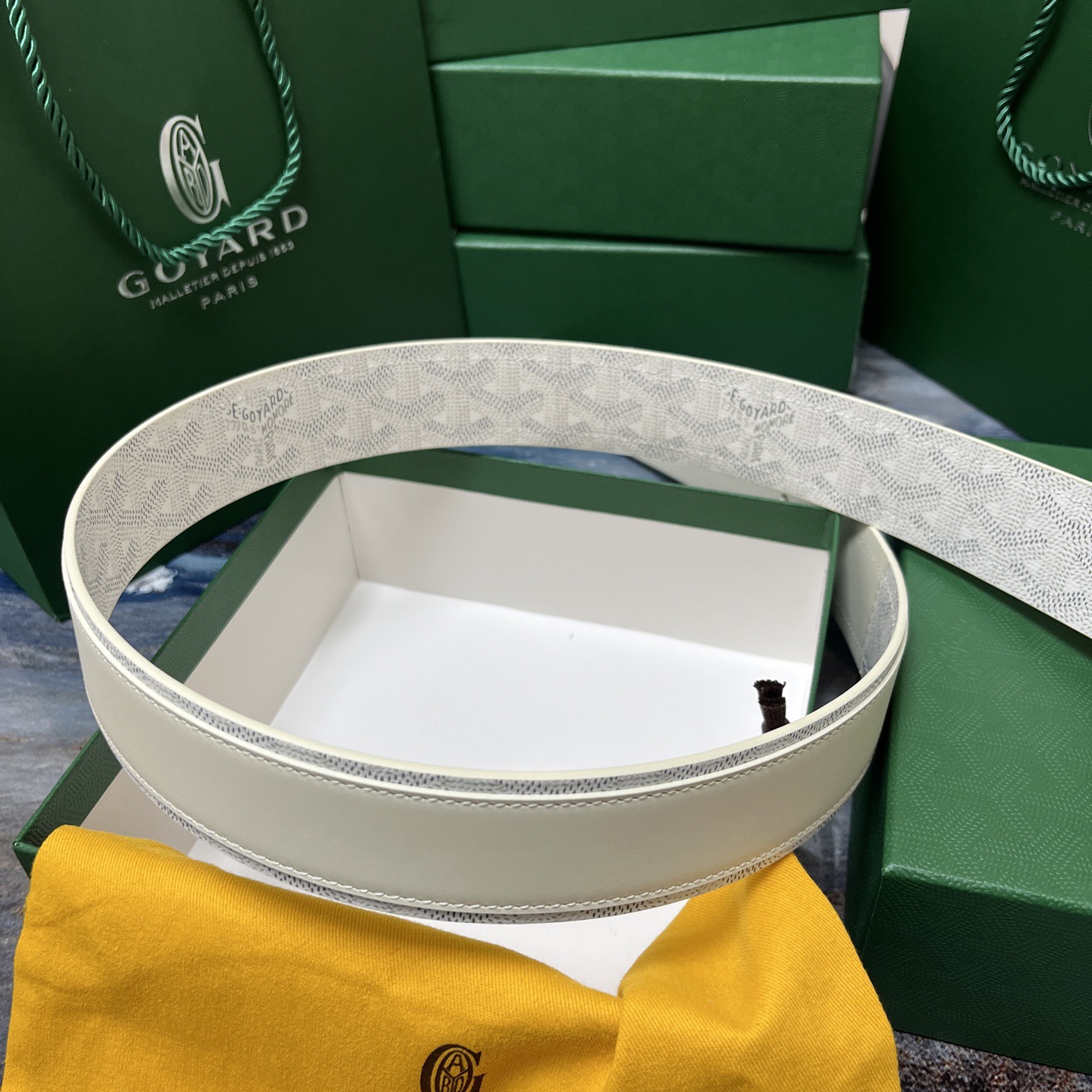 Goyard 고야드 소가죽 캔버스 리버서블 벨트 4