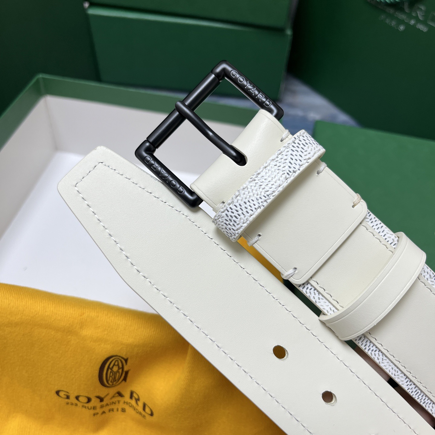 Goyard 고야드 소가죽 캔버스 리버서블 벨트 6