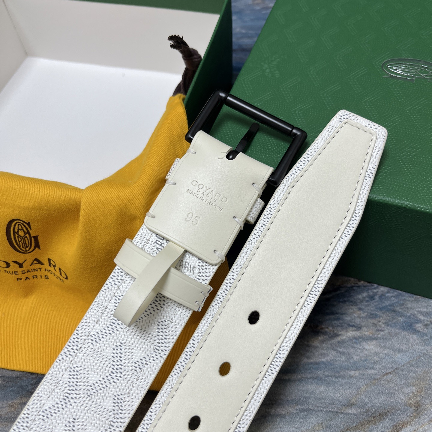 Goyard 고야드 소가죽 캔버스 리버서블 벨트 7