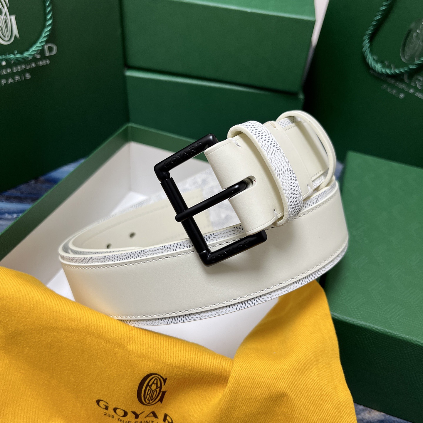 Goyard 고야드 소가죽 캔버스 리버서블 벨트 8