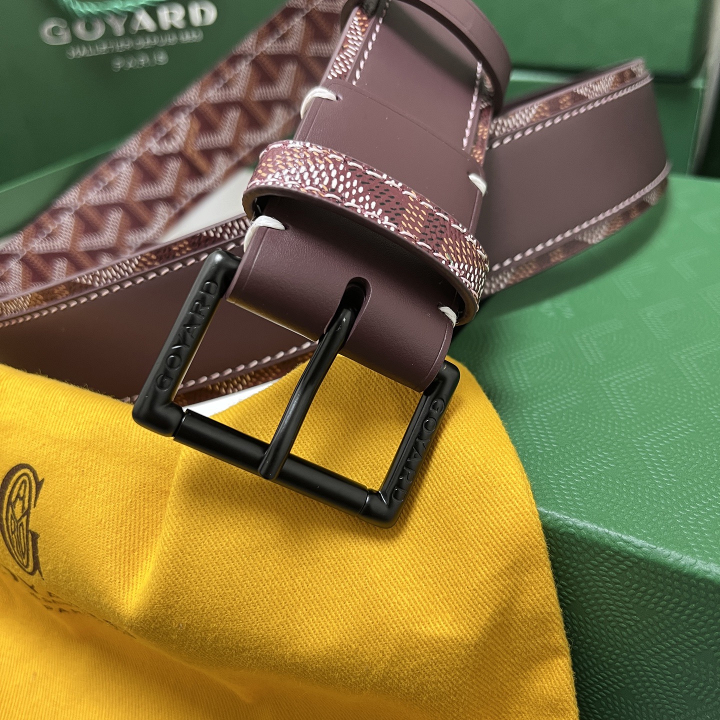 Goyard 고야드 소가죽 패턴 버클 벨트 2