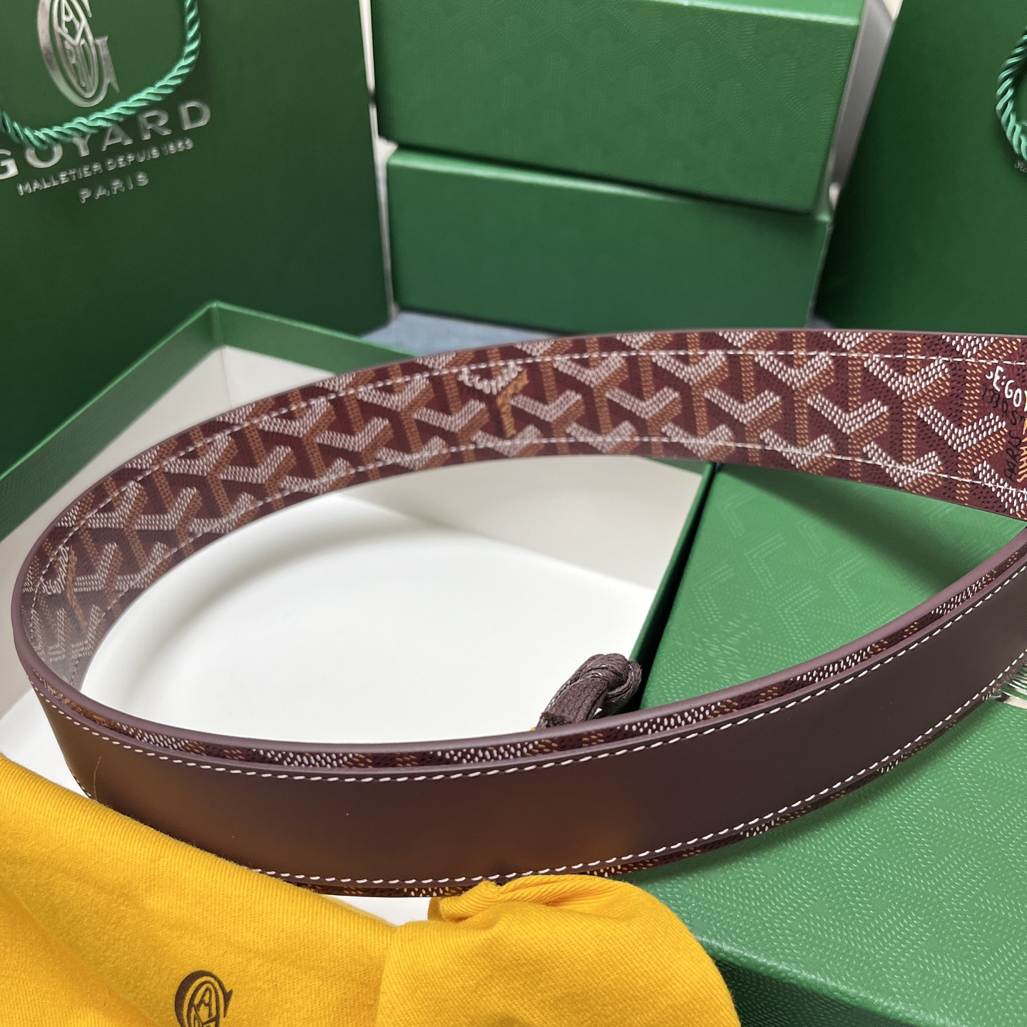 Goyard 고야드 소가죽 패턴 버클 벨트 3
