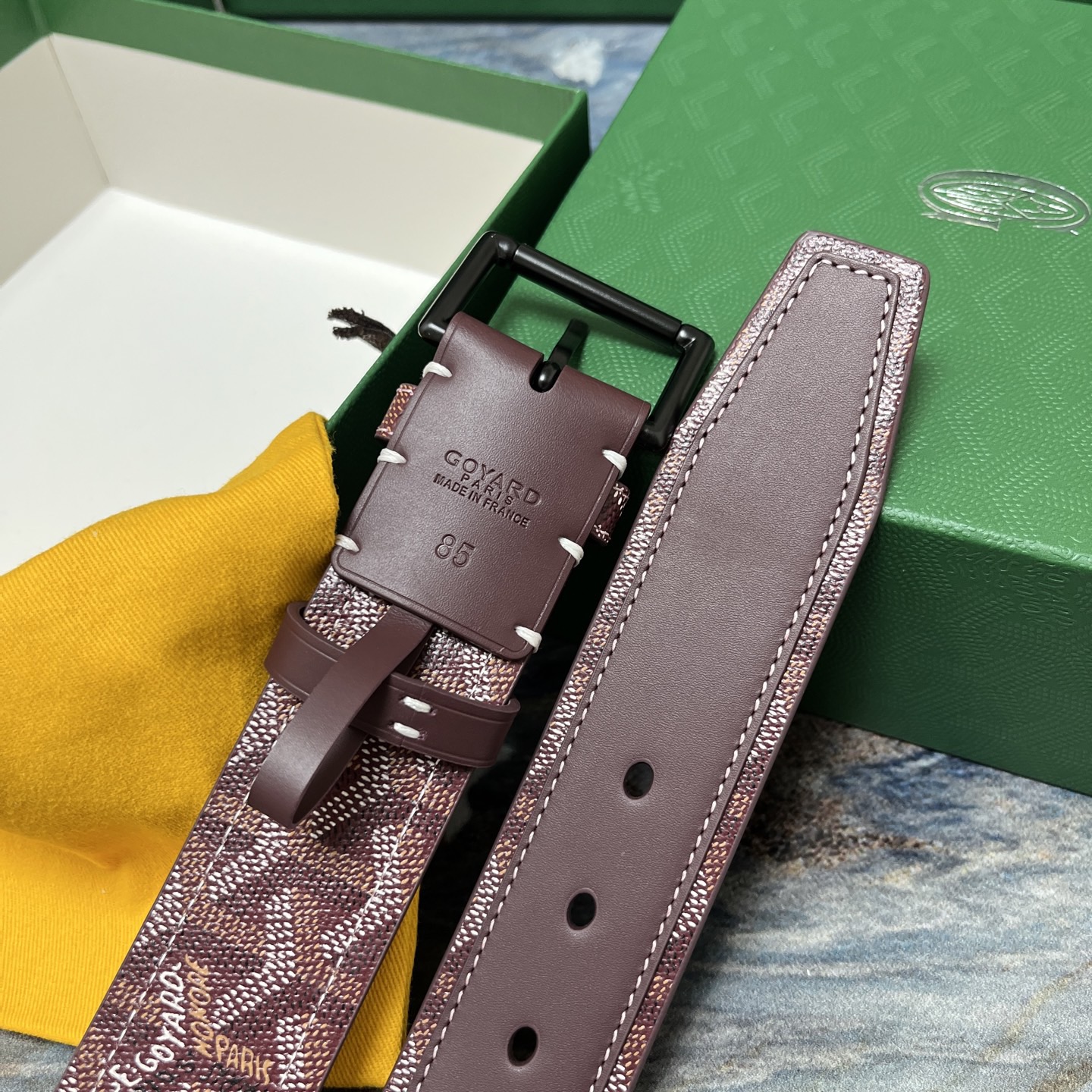 Goyard 고야드 소가죽 패턴 버클 벨트 6