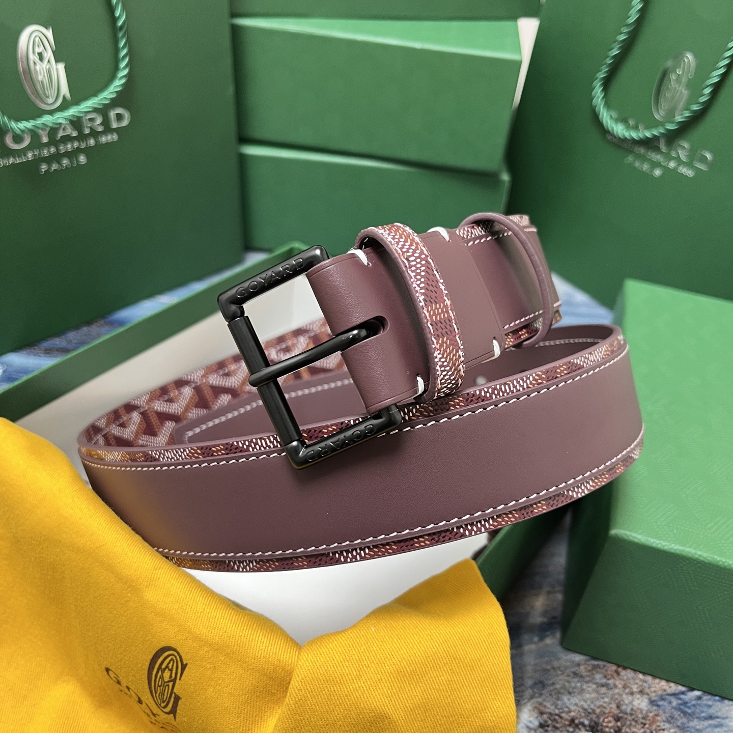 Goyard 고야드 소가죽 패턴 버클 벨트 7