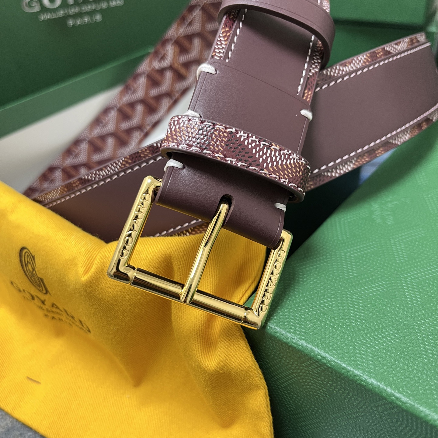 Goyard 고야드 소가죽 패턴 버클 벨트 2