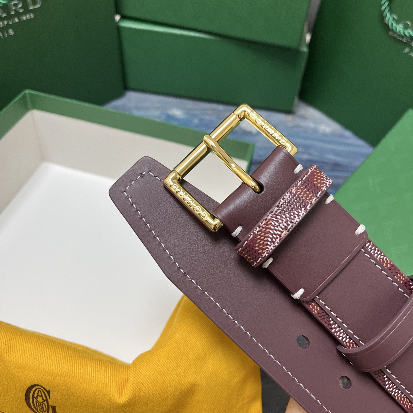 Goyard 고야드 소가죽 패턴 버클 벨트 6