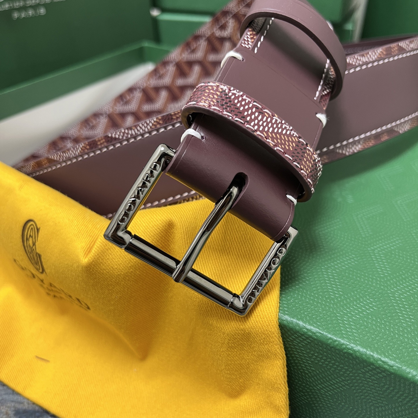Goyard 고야드 소가죽 패턴 버클 벨트 2