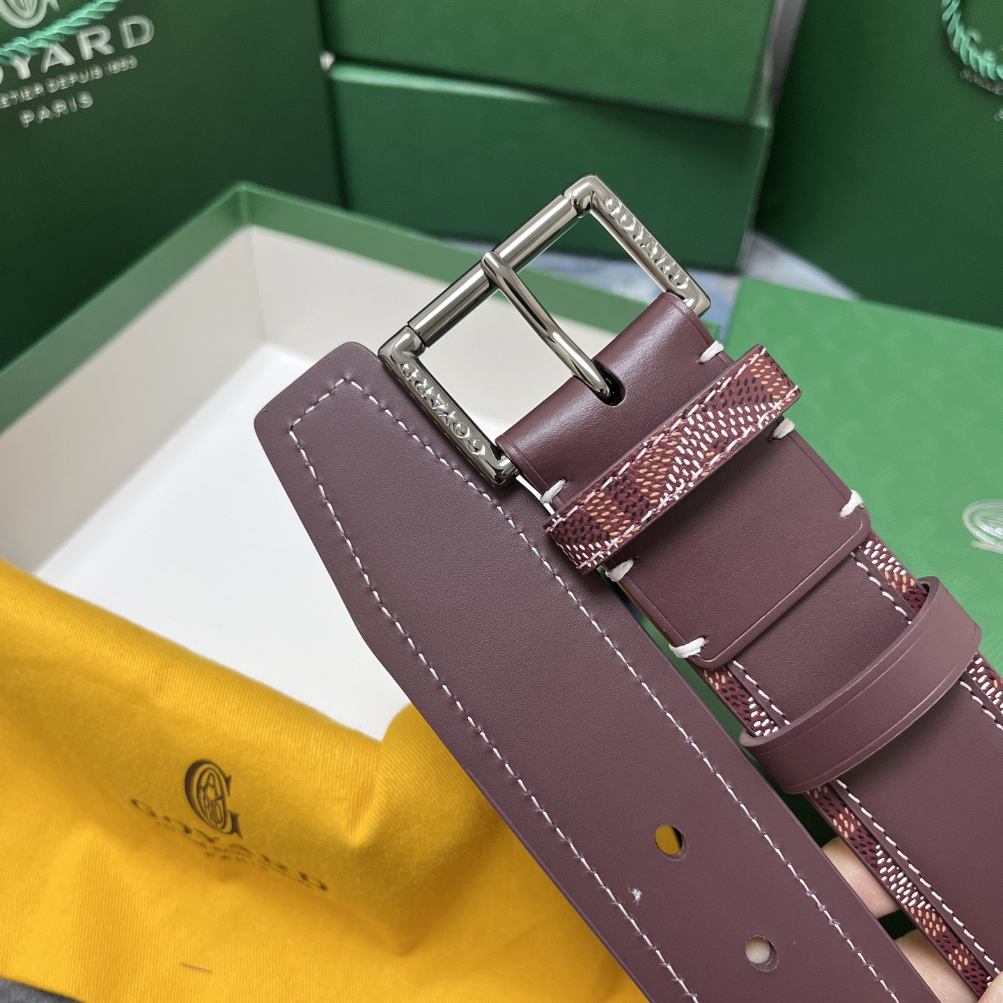 Goyard 고야드 소가죽 패턴 버클 벨트 6