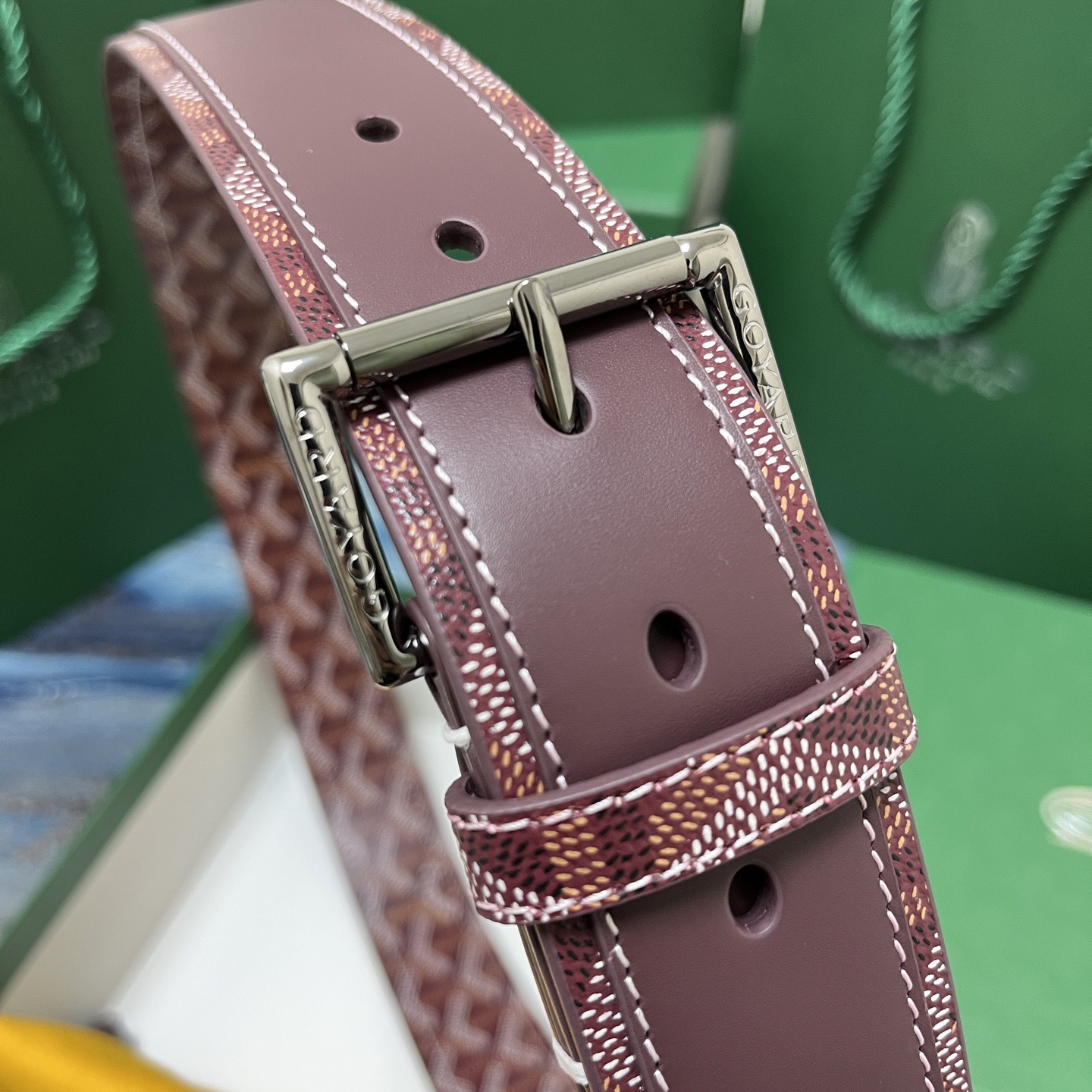 Goyard 고야드 소가죽 패턴 버클 벨트 9