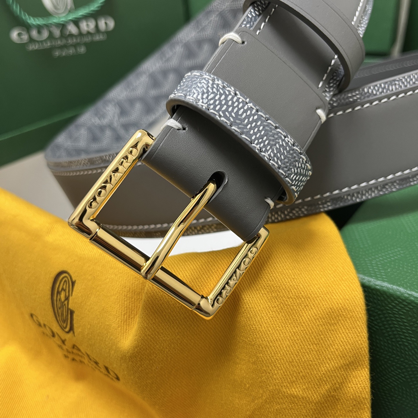 Goyard 고야드 그레이 리버서블 가죽 벨트 2