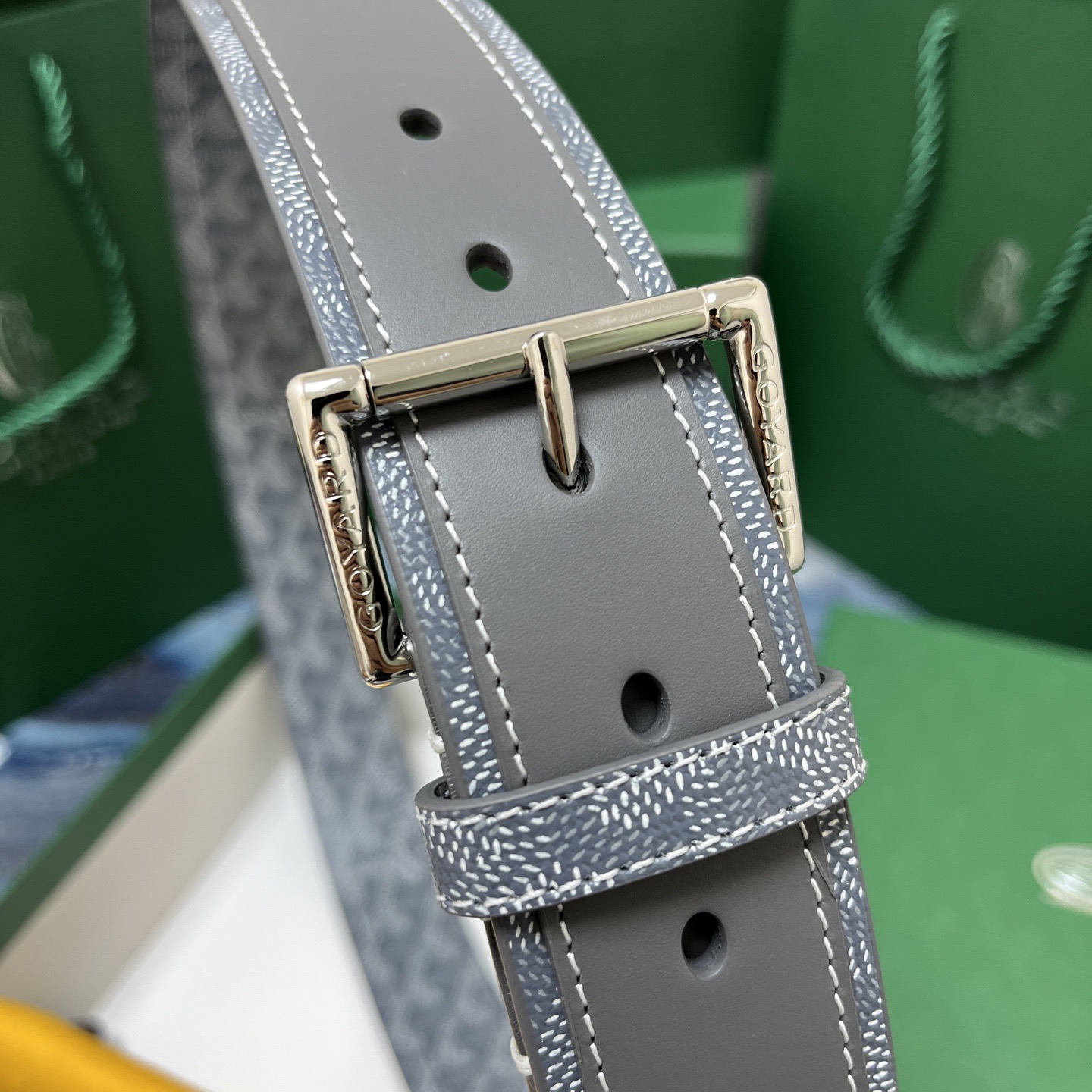 Goyard 고야드 그레이 리버서블 가죽 벨트 10