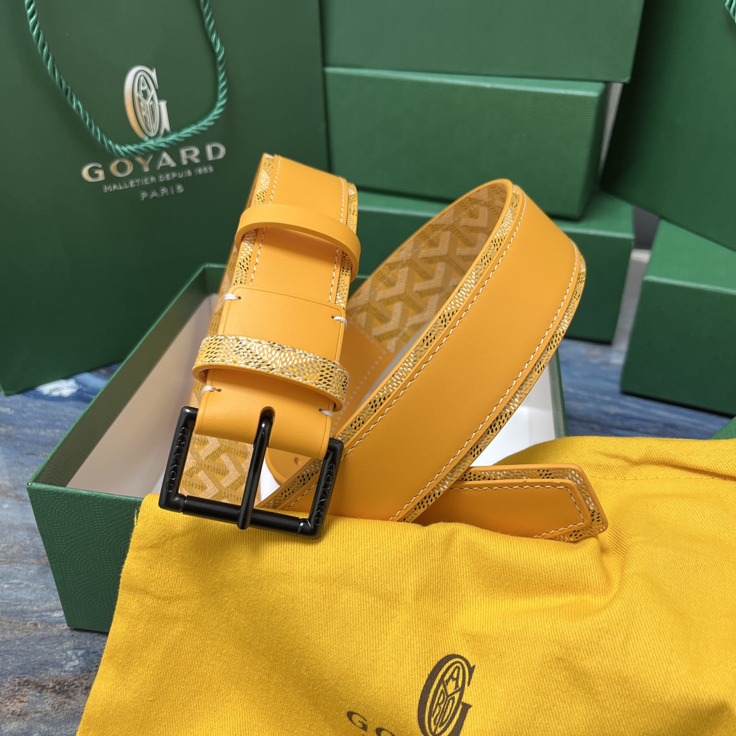 Goyard 고야드 옐로우 가죽 벨트 1