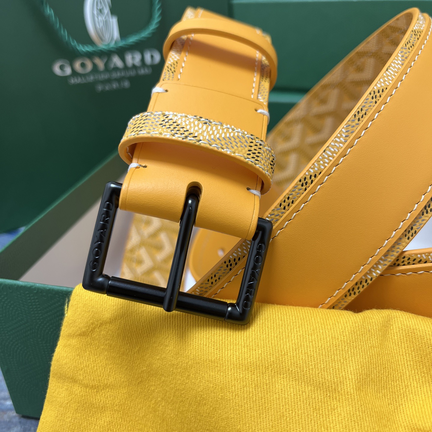 Goyard 고야드 옐로우 가죽 벨트 2