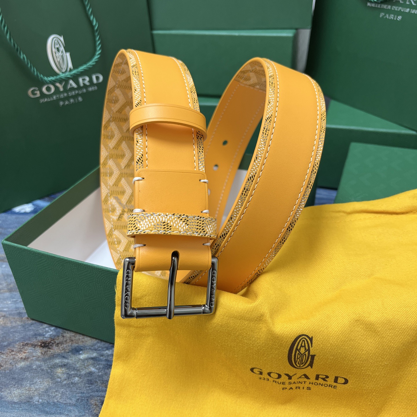 Goyard 고야드 옐로우 가죽 벨트 1