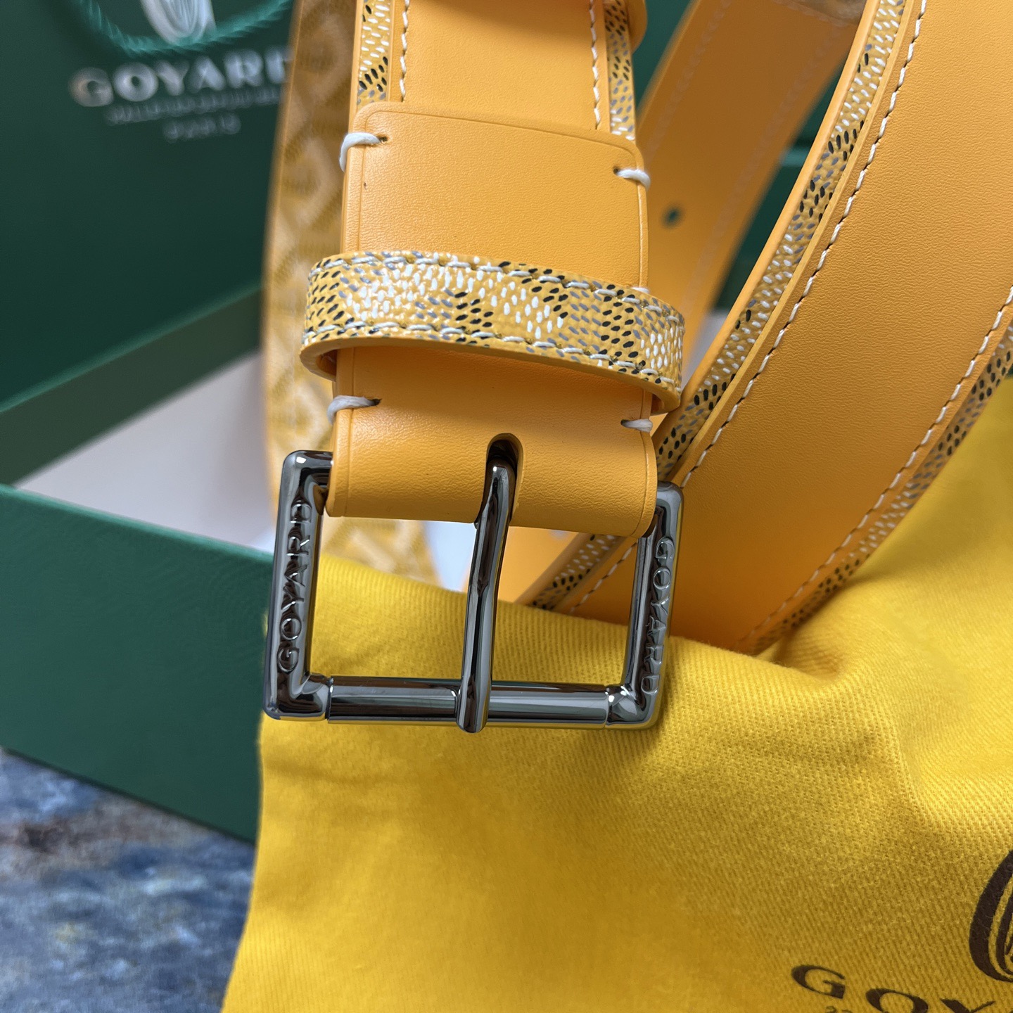 Goyard 고야드 옐로우 가죽 벨트 2