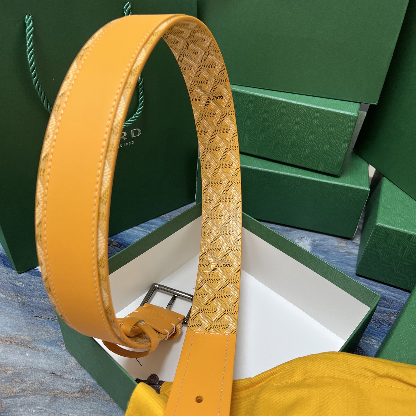 Goyard 고야드 옐로우 가죽 벨트 4