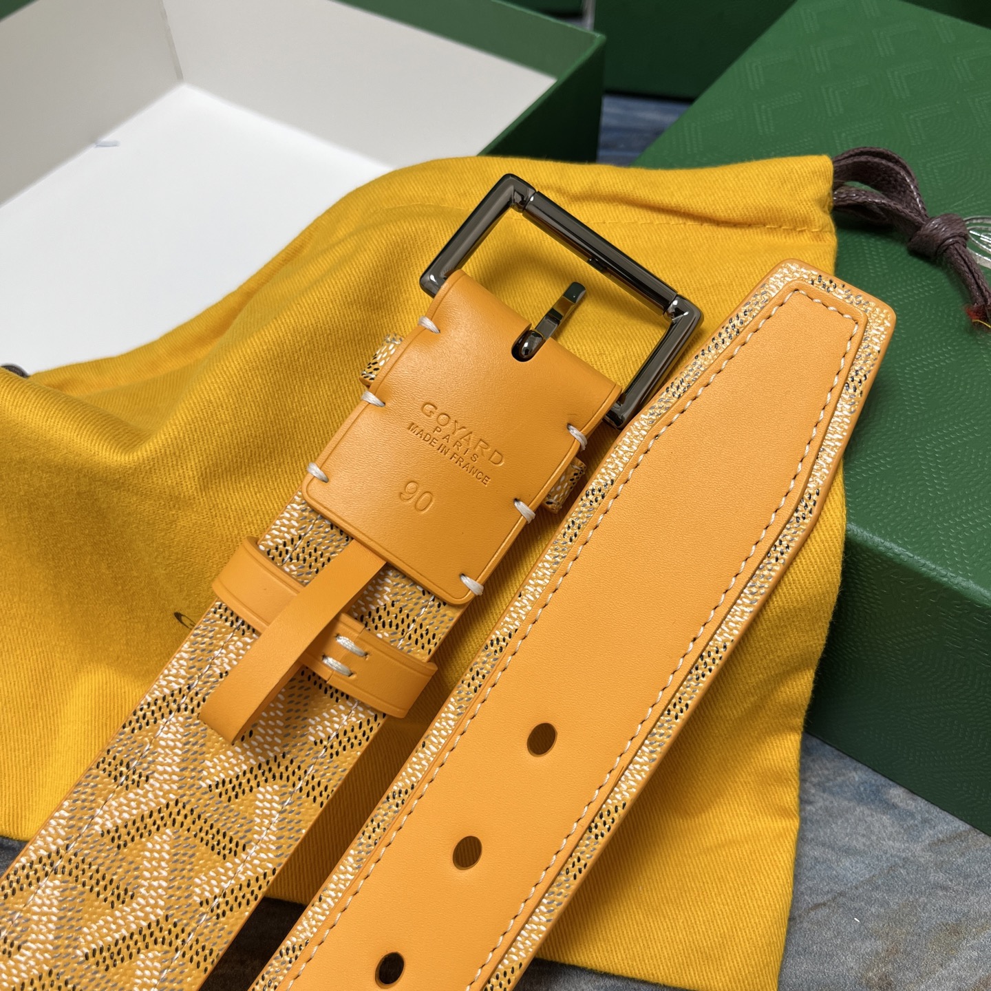 Goyard 고야드 옐로우 가죽 벨트 6