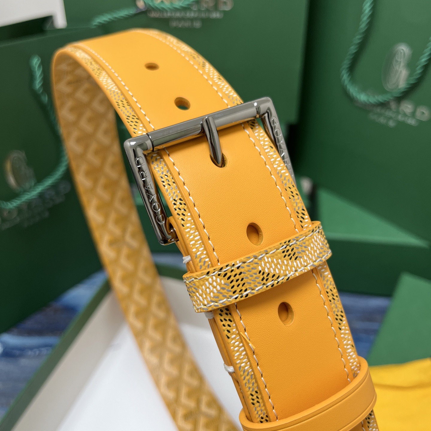 Goyard 고야드 옐로우 가죽 벨트 9