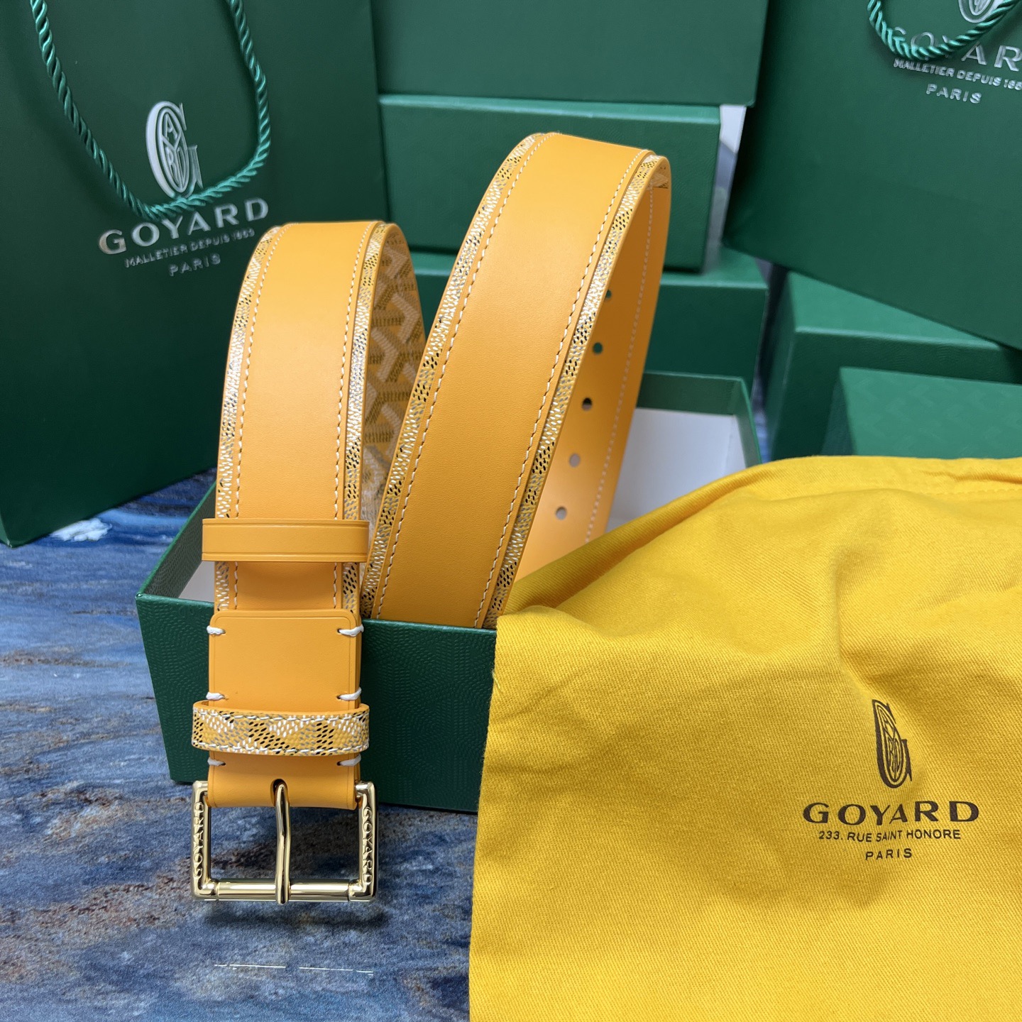 Goyard 고야드 옐로우 가죽 벨트 1