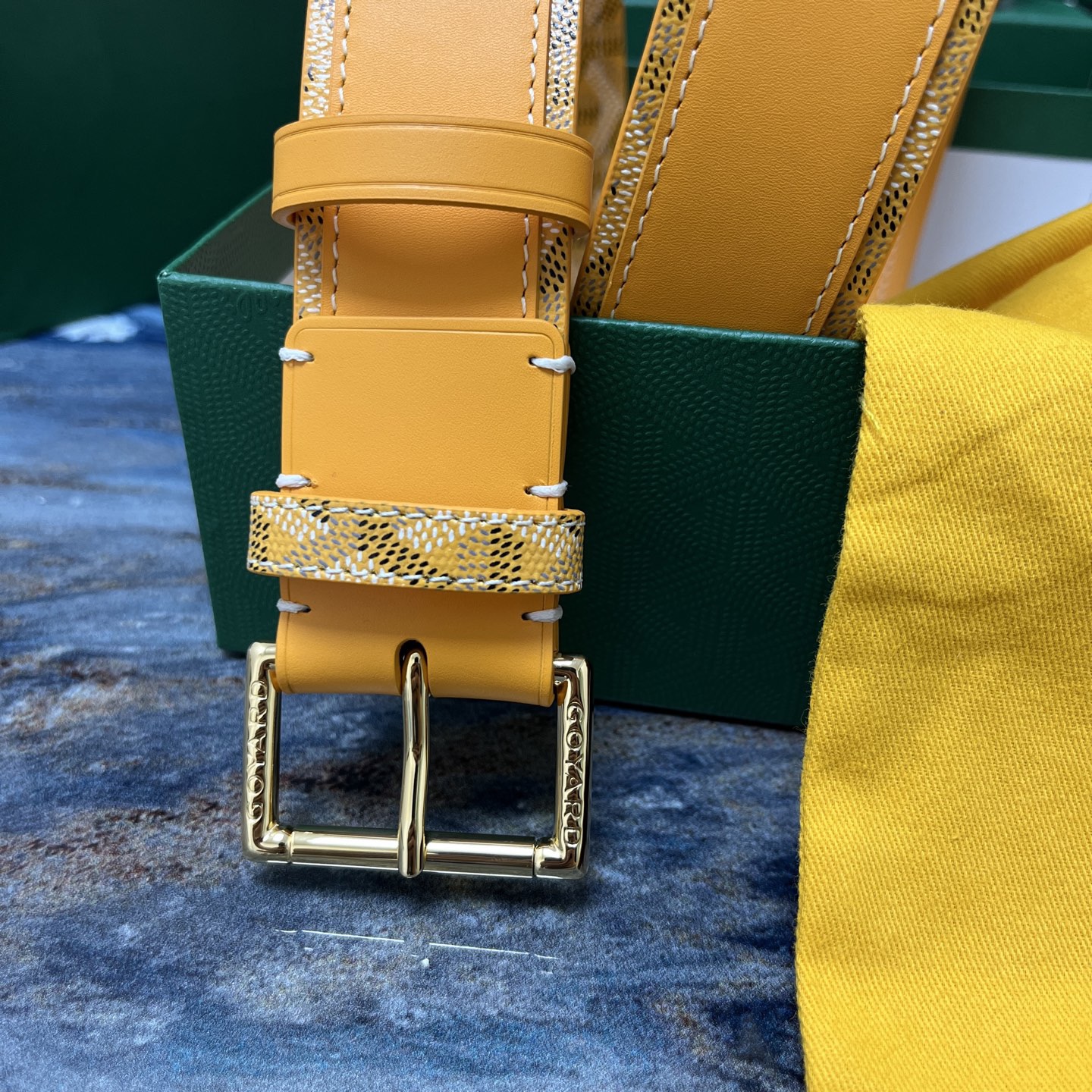 Goyard 고야드 옐로우 가죽 벨트 2