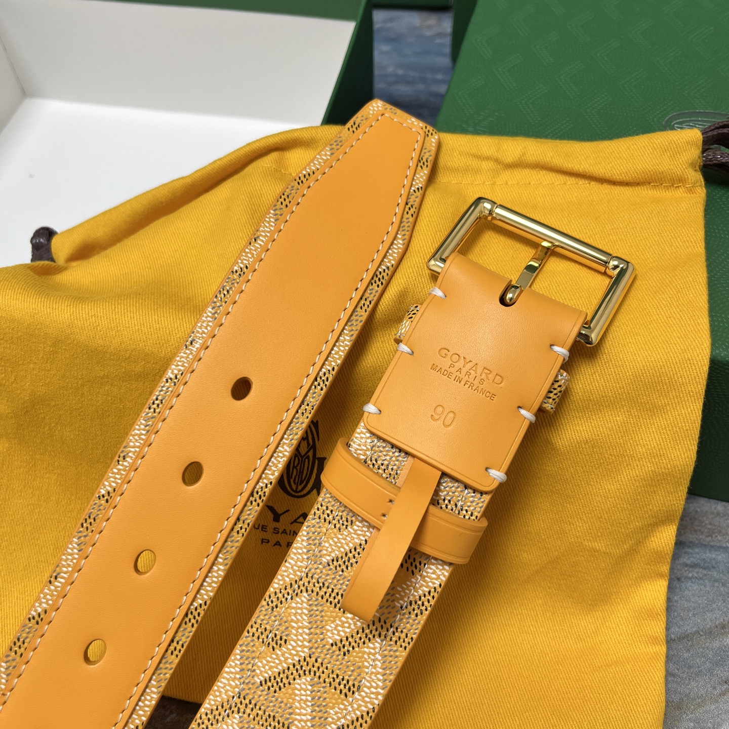 Goyard 고야드 옐로우 가죽 벨트 6