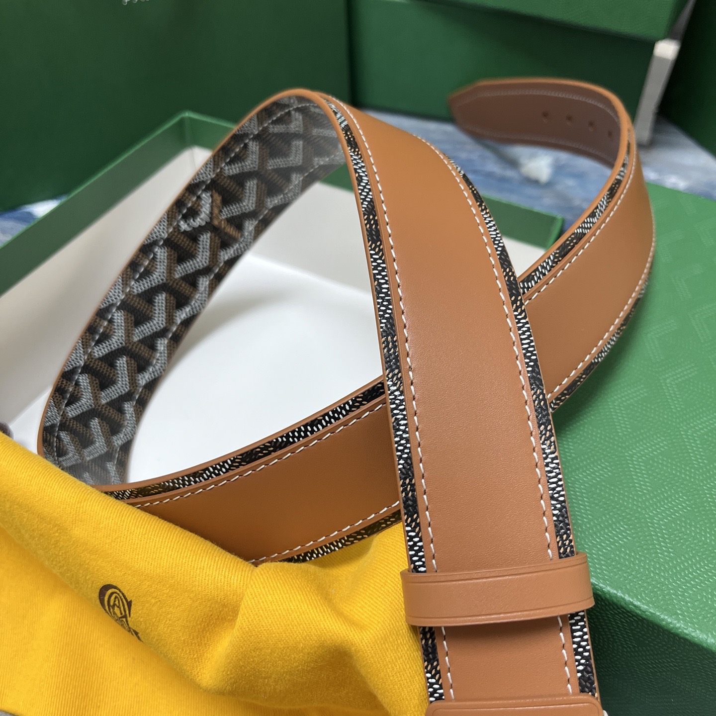 Goyard 고야드 소가죽 패턴 리버서블 벨트 3