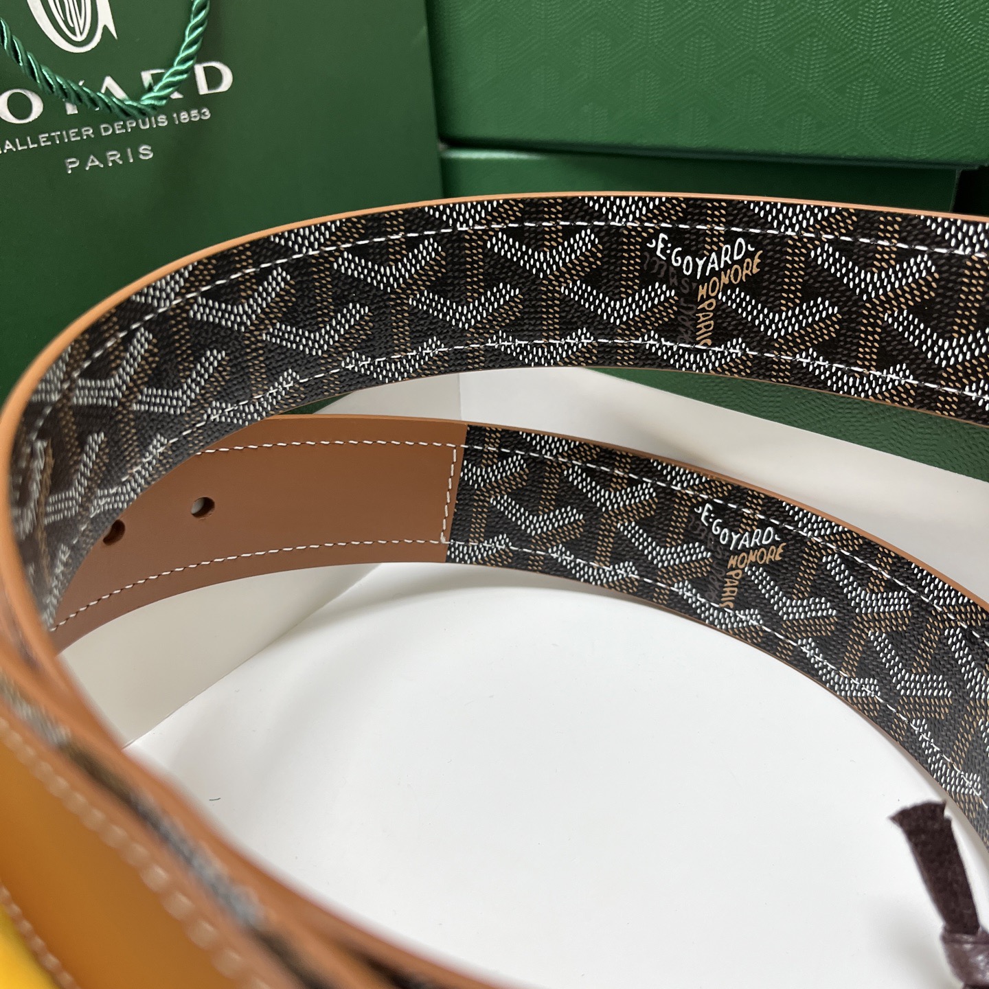 Goyard 고야드 소가죽 패턴 리버서블 벨트 4
