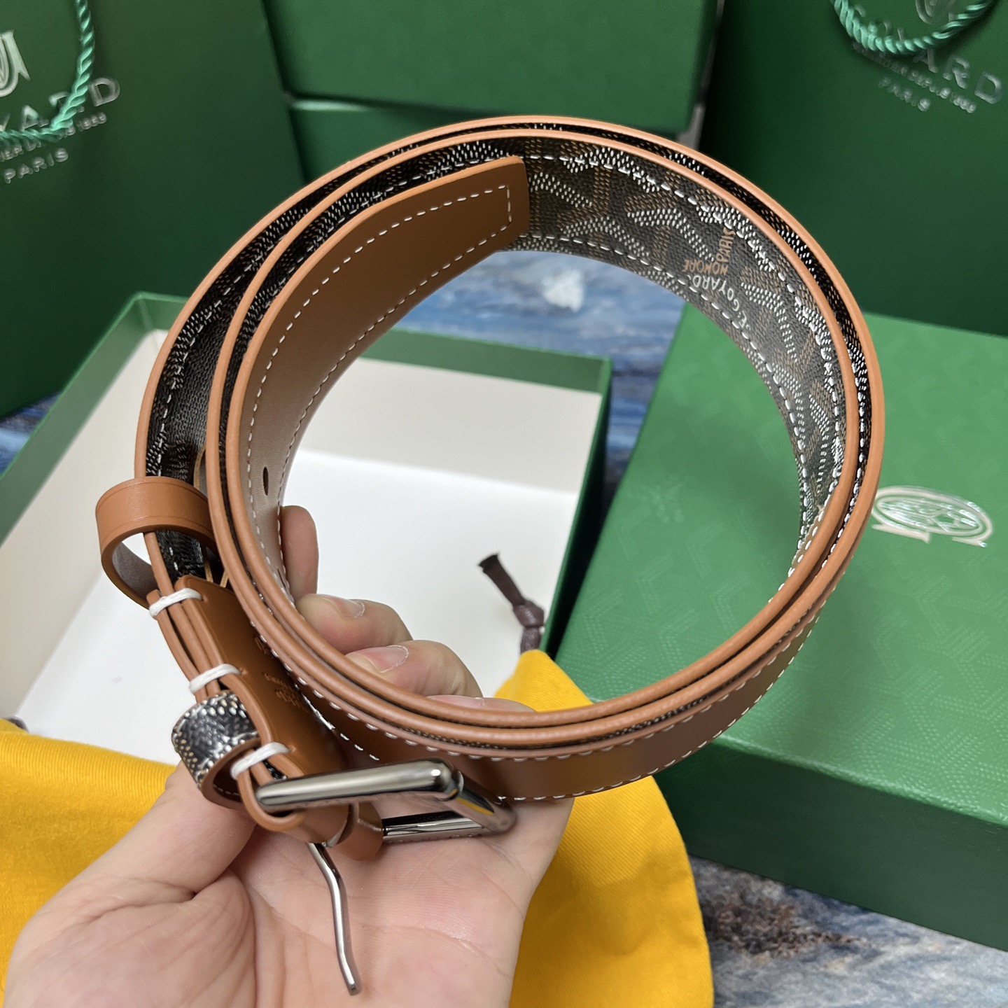 Goyard 고야드 소가죽 패턴 리버서블 벨트 6