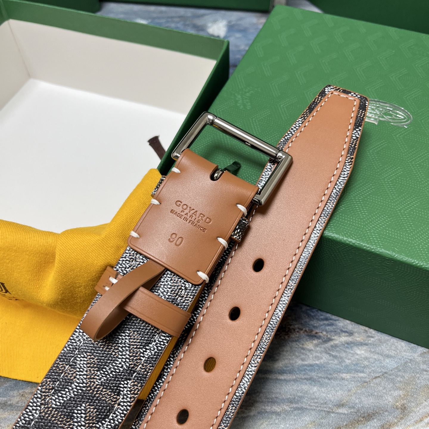 Goyard 고야드 소가죽 패턴 리버서블 벨트 7