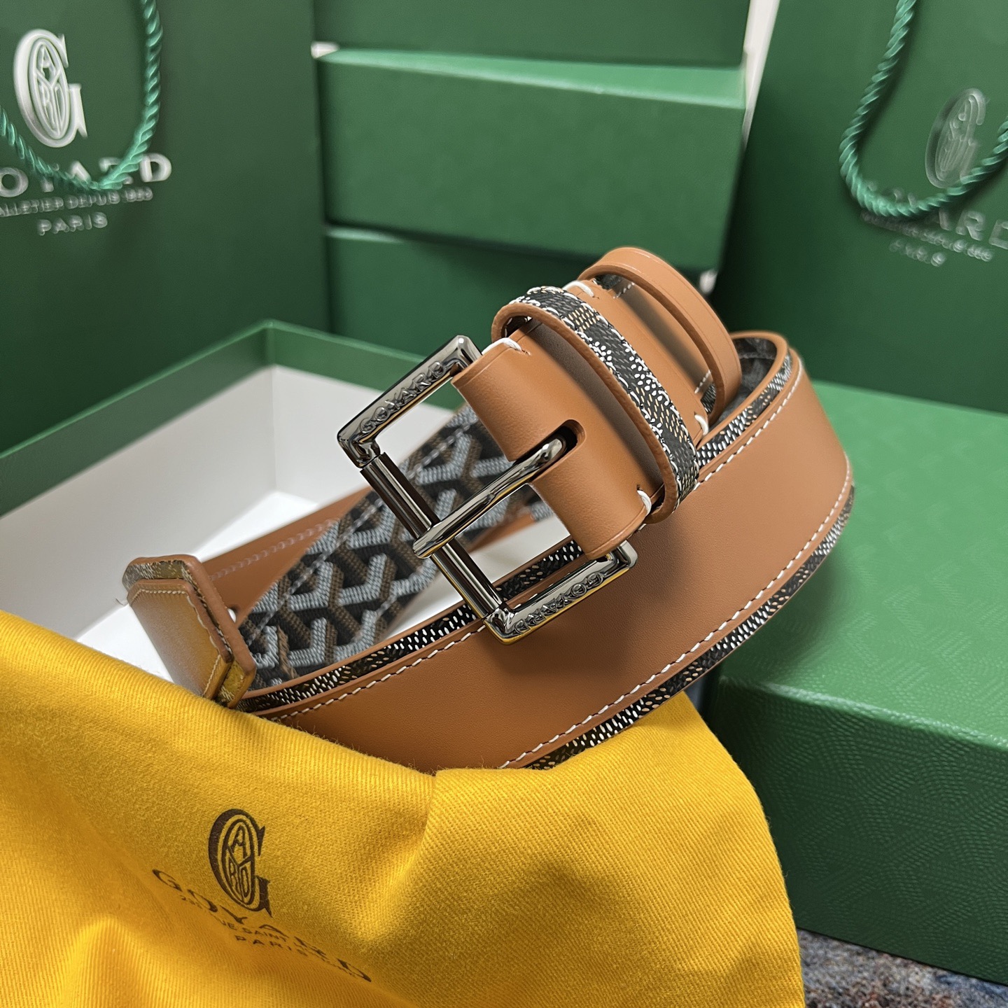 Goyard 고야드 소가죽 패턴 리버서블 벨트 8