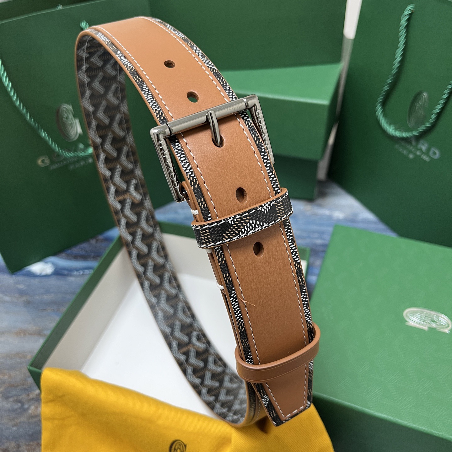 Goyard 고야드 소가죽 패턴 리버서블 벨트 9