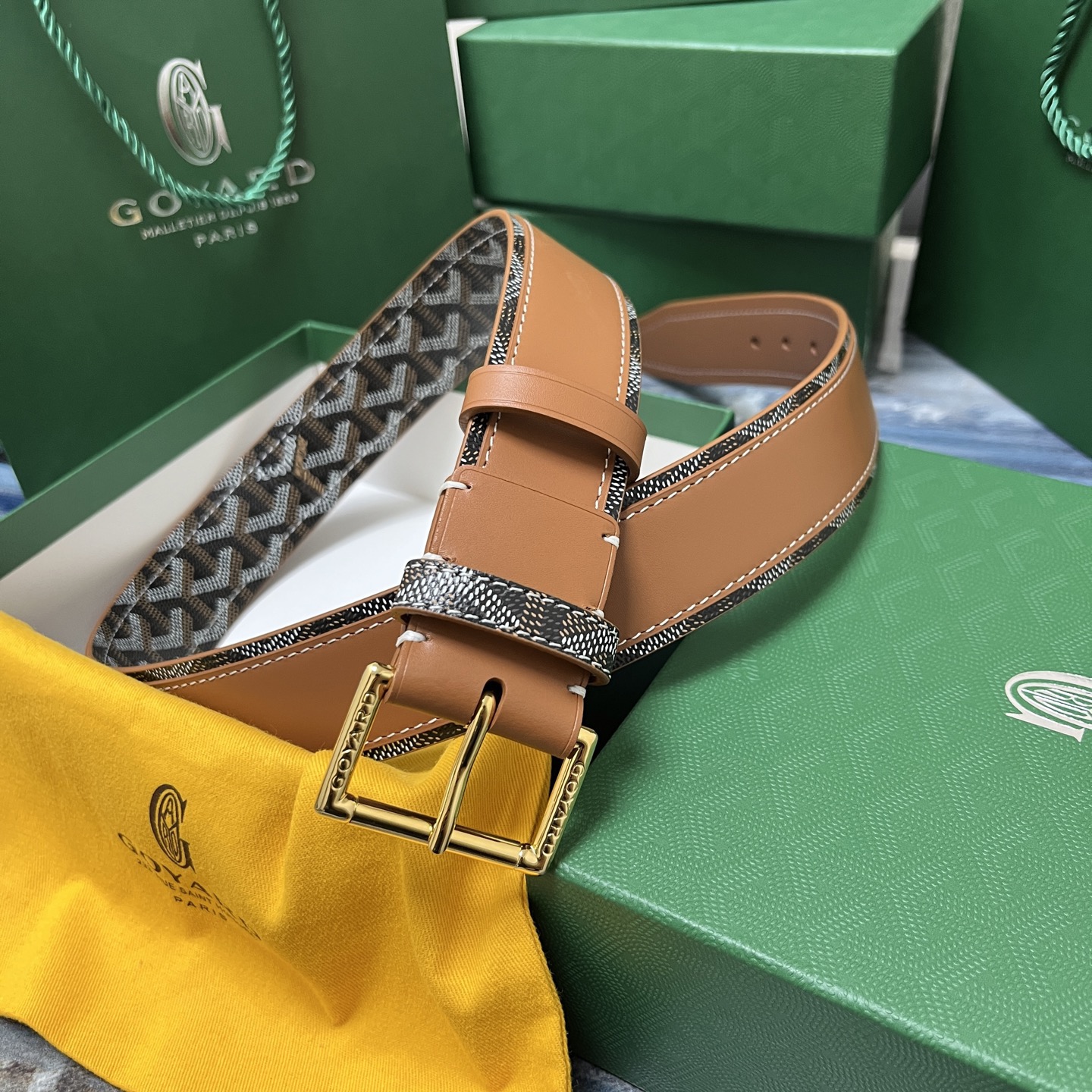 Goyard 고야드 소가죽 패턴 리버서블 벨트 1