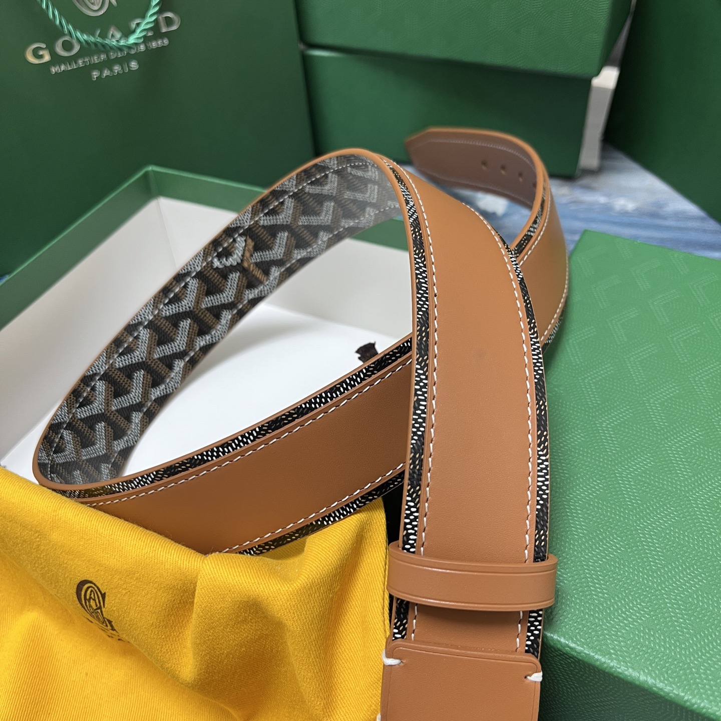 Goyard 고야드 소가죽 패턴 리버서블 벨트 3