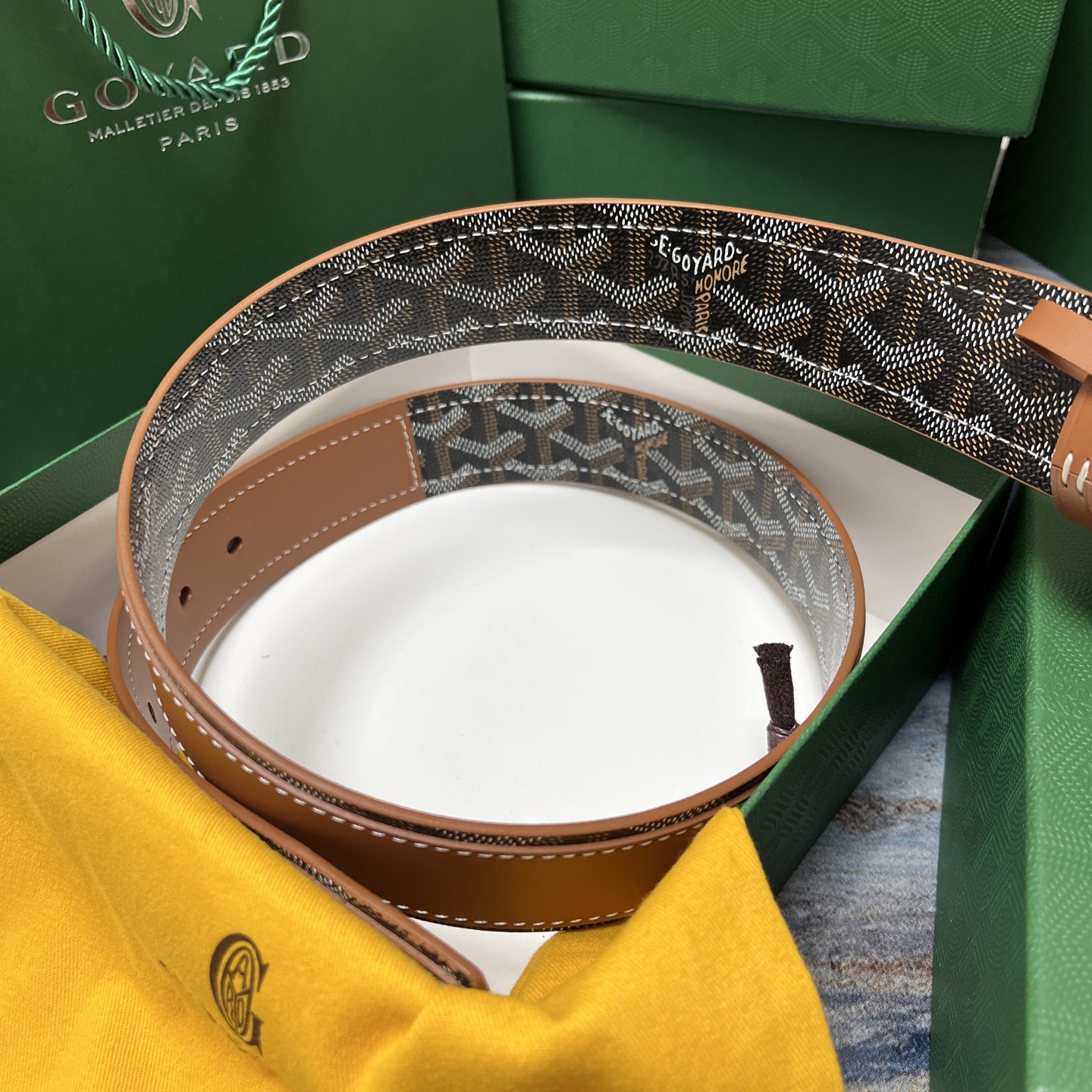 Goyard 고야드 소가죽 패턴 리버서블 벨트 4