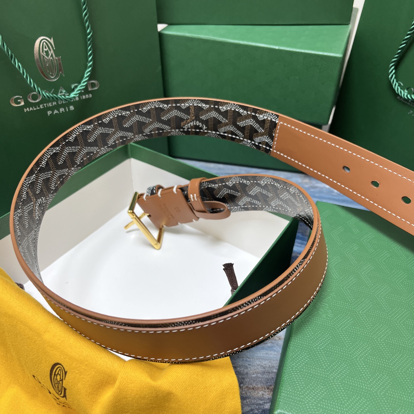 Goyard 고야드 소가죽 패턴 리버서블 벨트 6
