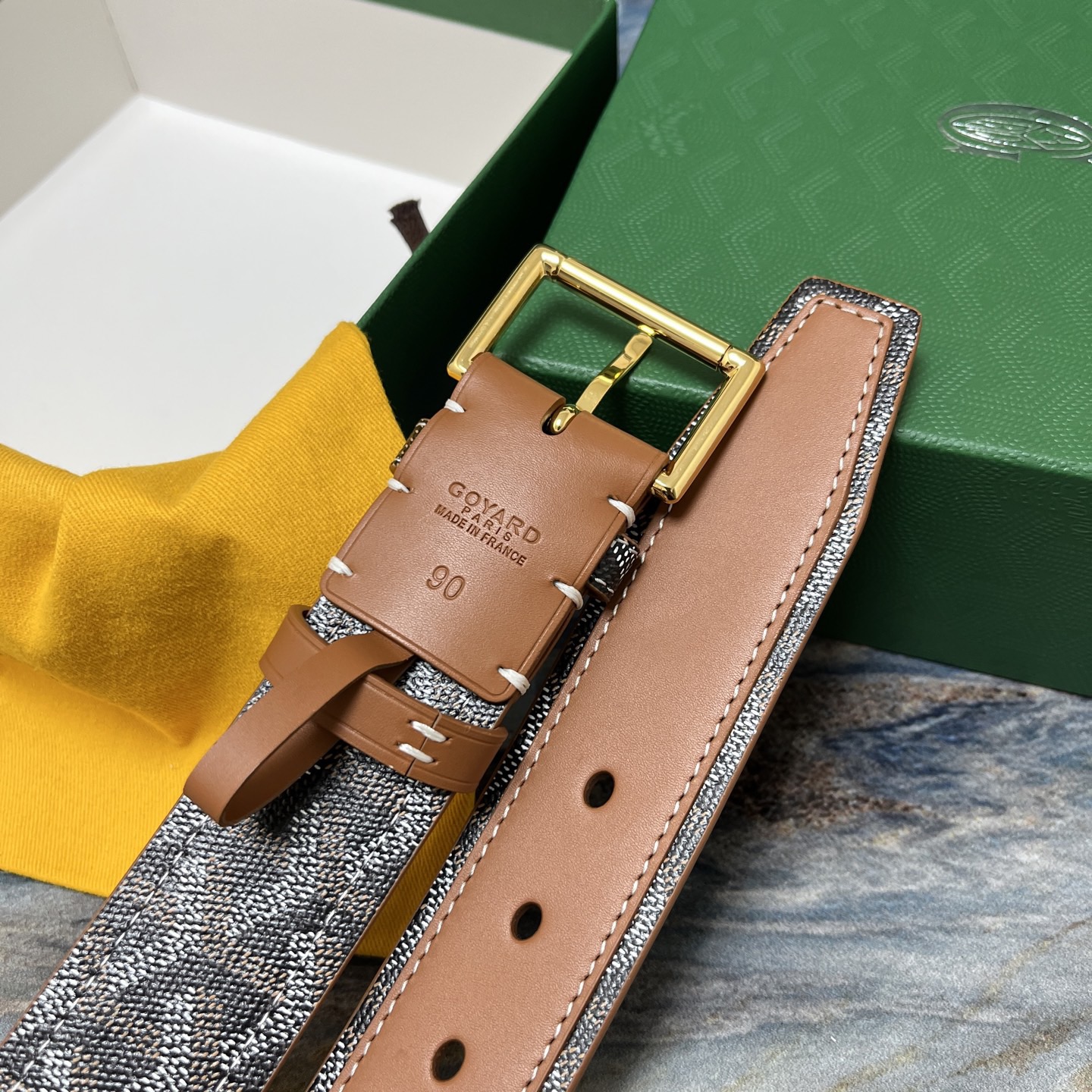 Goyard 고야드 소가죽 패턴 리버서블 벨트 8