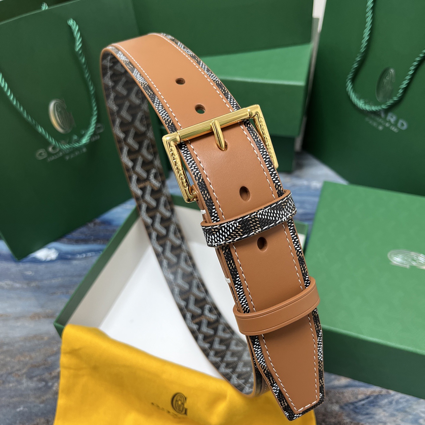 Goyard 고야드 소가죽 패턴 리버서블 벨트 9