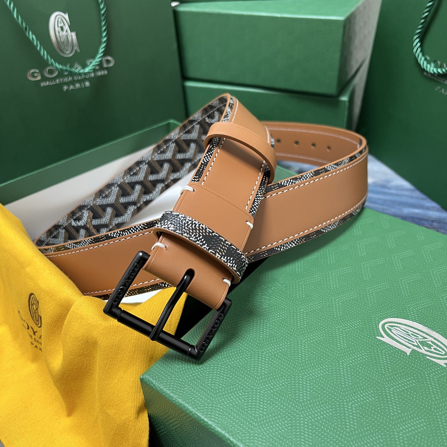 Goyard 고야드 소가죽 패턴 리버서블 벨트 1