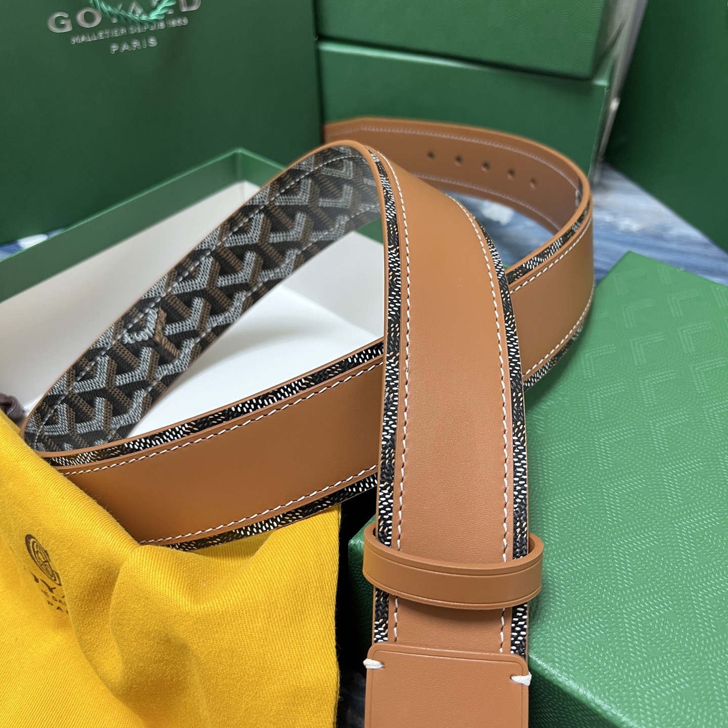 Goyard 고야드 소가죽 패턴 리버서블 벨트 3