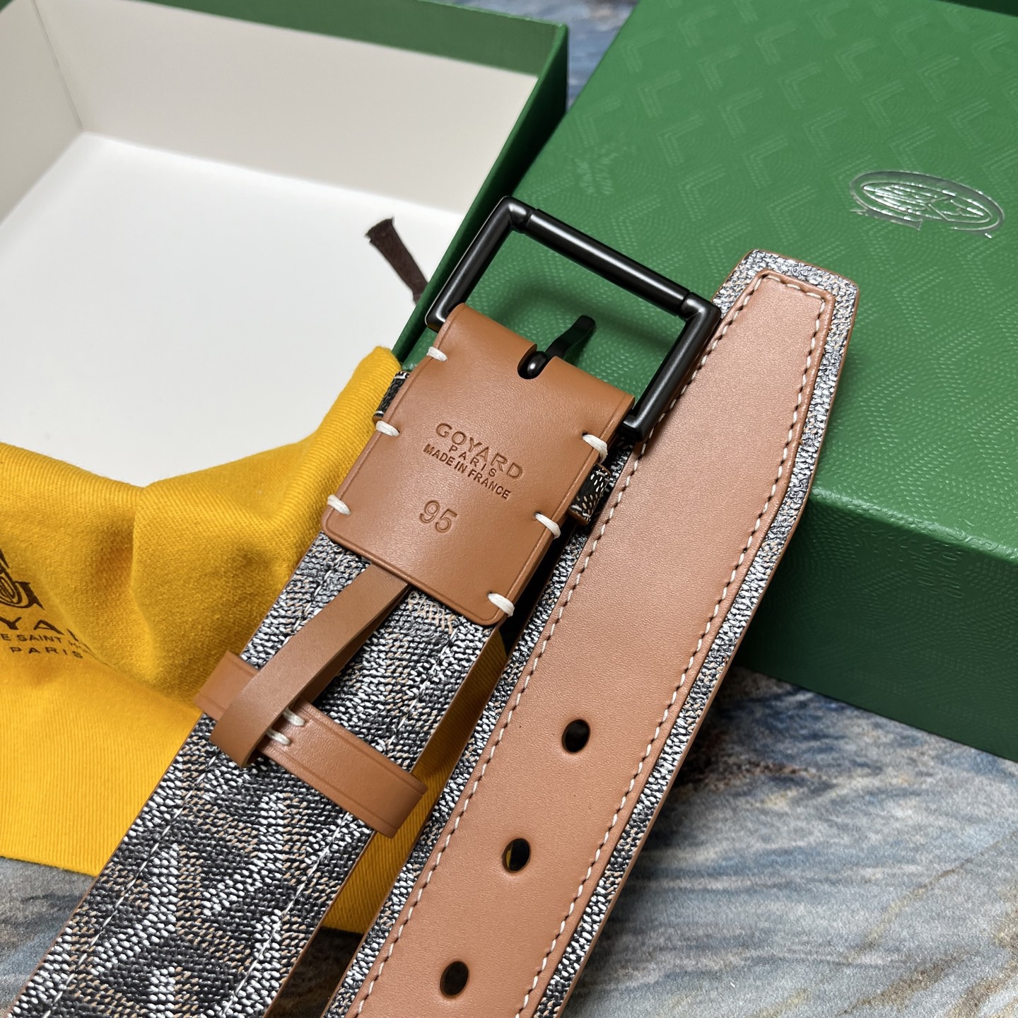 Goyard 고야드 소가죽 패턴 리버서블 벨트 7