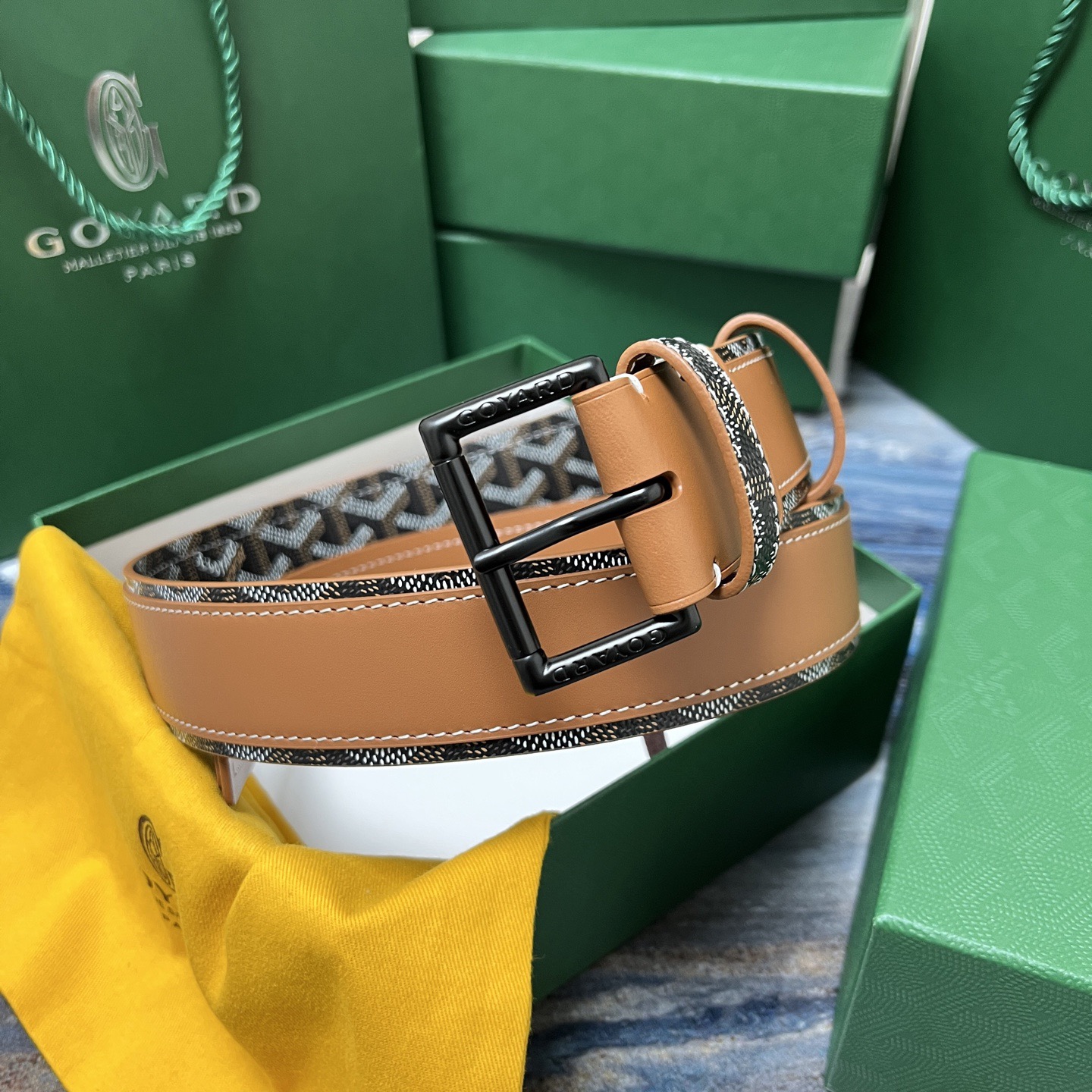 Goyard 고야드 소가죽 패턴 리버서블 벨트 8