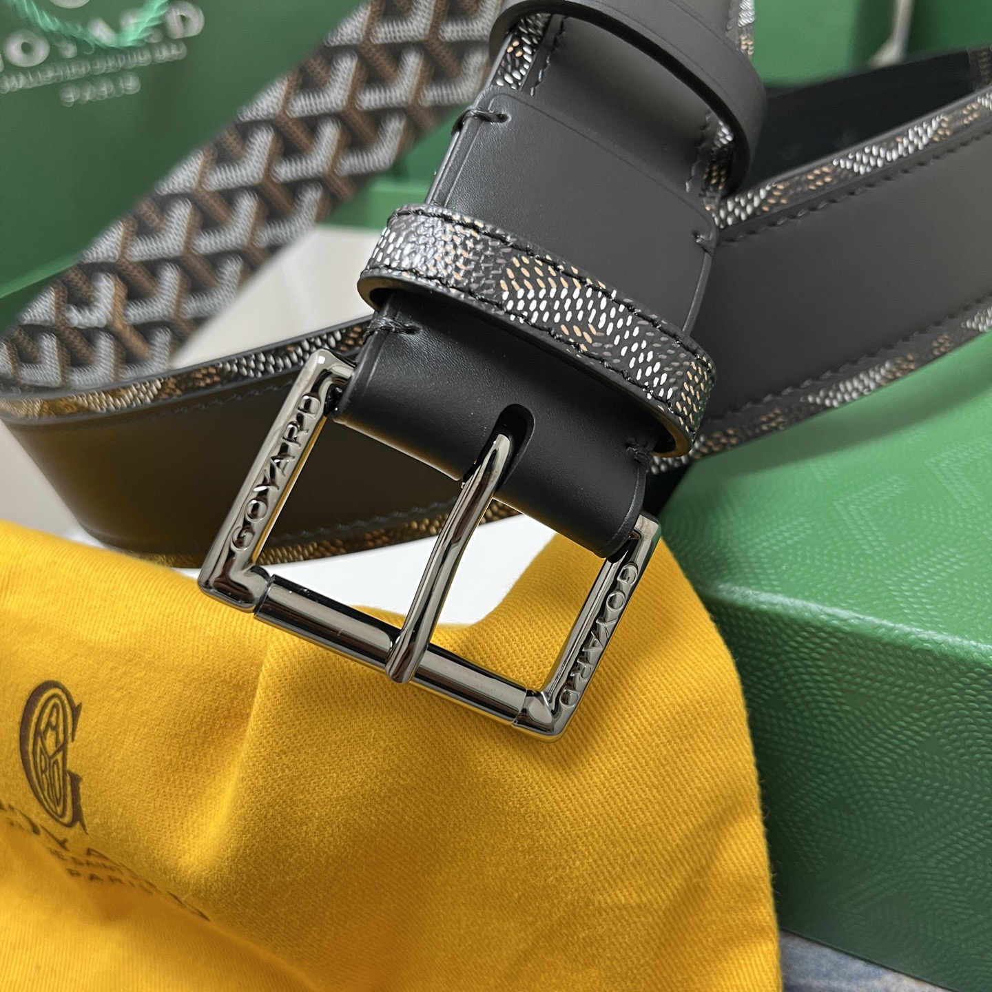 Goyard 고야드 소가죽 도그투스 코팅 캔버스 벨트 4cm 2