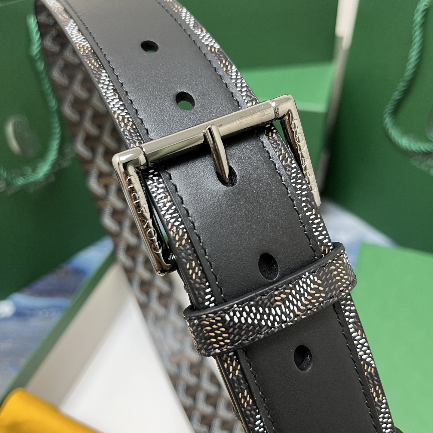 Goyard 고야드 소가죽 도그투스 코팅 캔버스 벨트 4cm 9