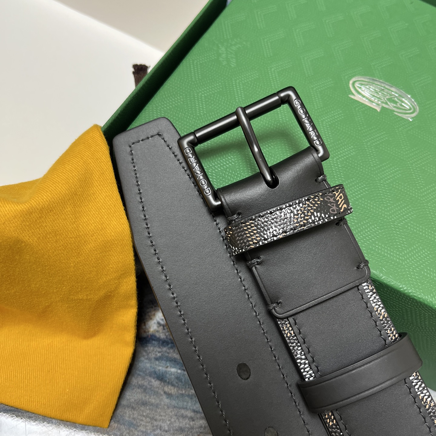 Goyard 고야드 소가죽 도그투스 코팅 캔버스 벨트 4cm 7