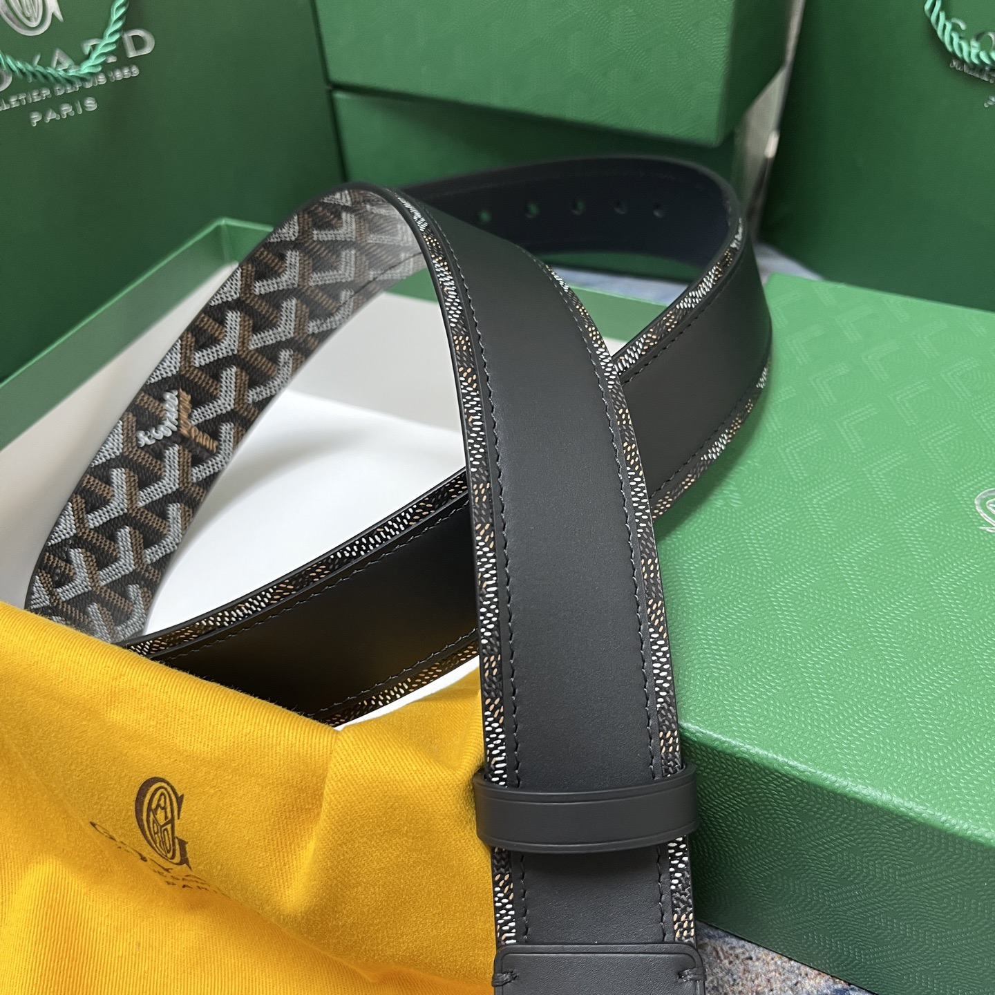 Goyard 고야드 소가죽 도그투스 코팅 캔버스 벨트 4cm 3