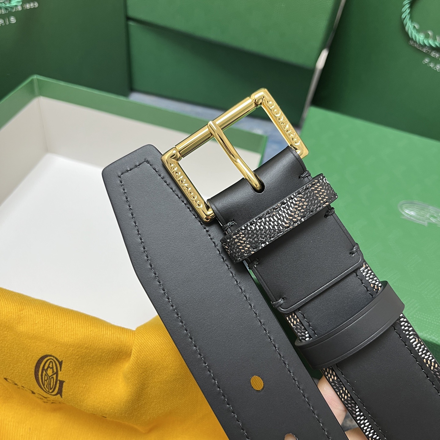 Goyard 고야드 소가죽 도그투스 코팅 캔버스 벨트 4cm 7
