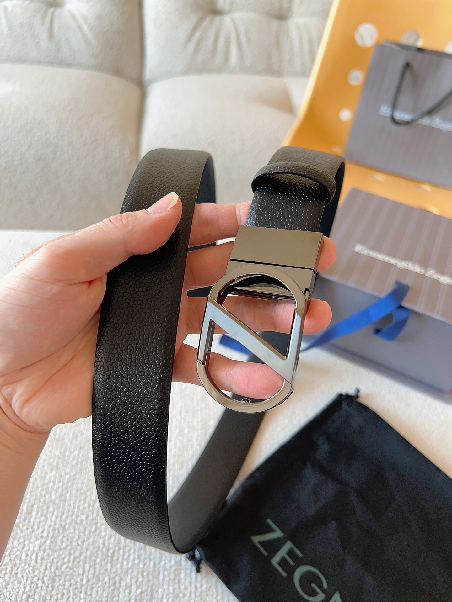 Zegna 제냐 남성 양면 가죽 벨트 2